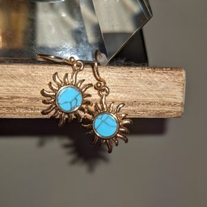 Sun Turquoise and Gold earrings